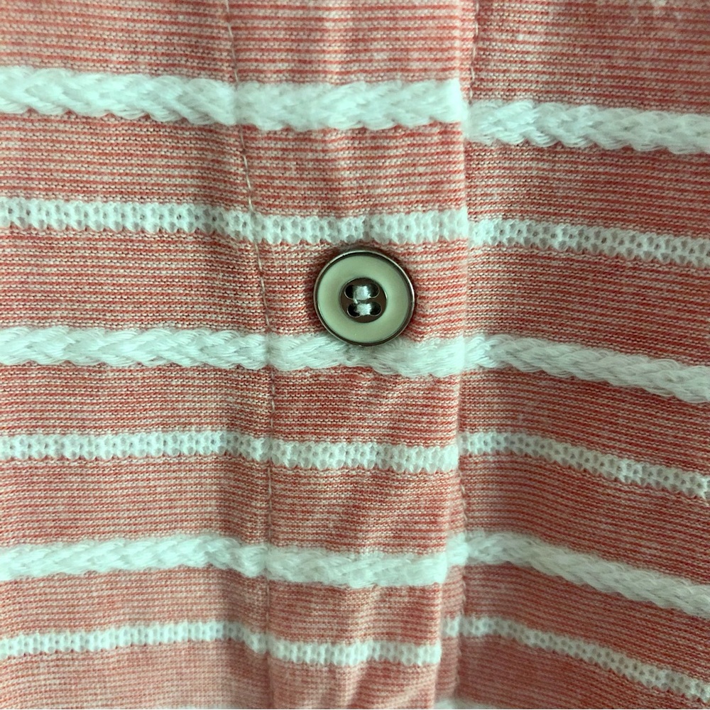 A New Day Plus Size Coral Striped Back Button Oversized Trumpet Sleeve Top - Picture 6 of 9